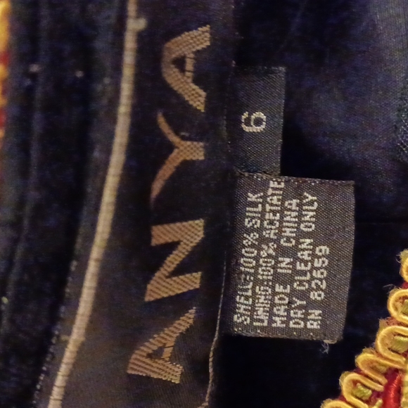 Vintage ANYA. Black Matador Style Silk Embroidered Blazer. Size 6 - Picture 12 of 14